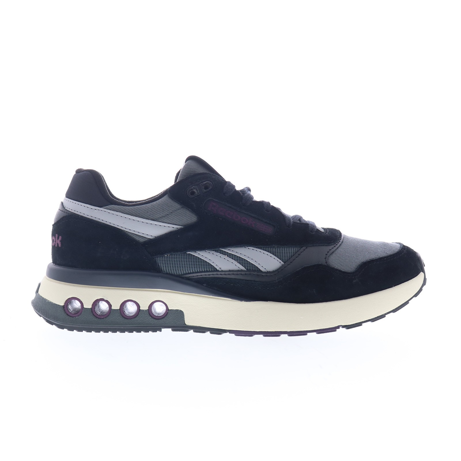 Reebok ERS World Mens Black Suede Lace Up Lifestyle Sneakers Shoes