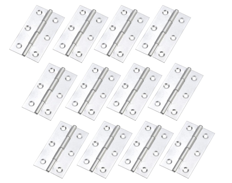 12 Pack 3 In Hinges Dwinging Door Silver Hinges, Folding Stainless Steel