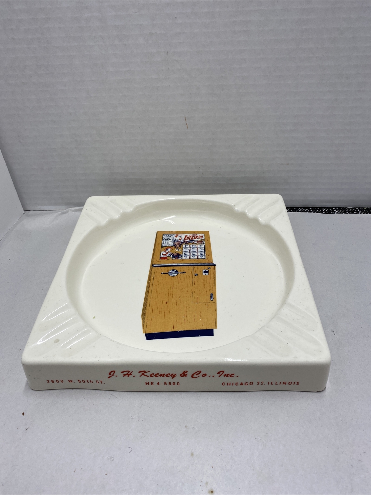 J H Keeney ￼Advertisement Ashtray Little Buckaroo Chicago Vintage coin Opp ￼Rare