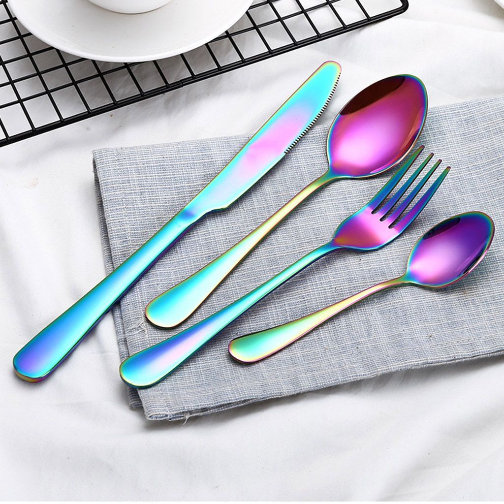 4pcs Silverware Set Flatware Cutlery Sets Stainless Steel Knife Fork Spoon US