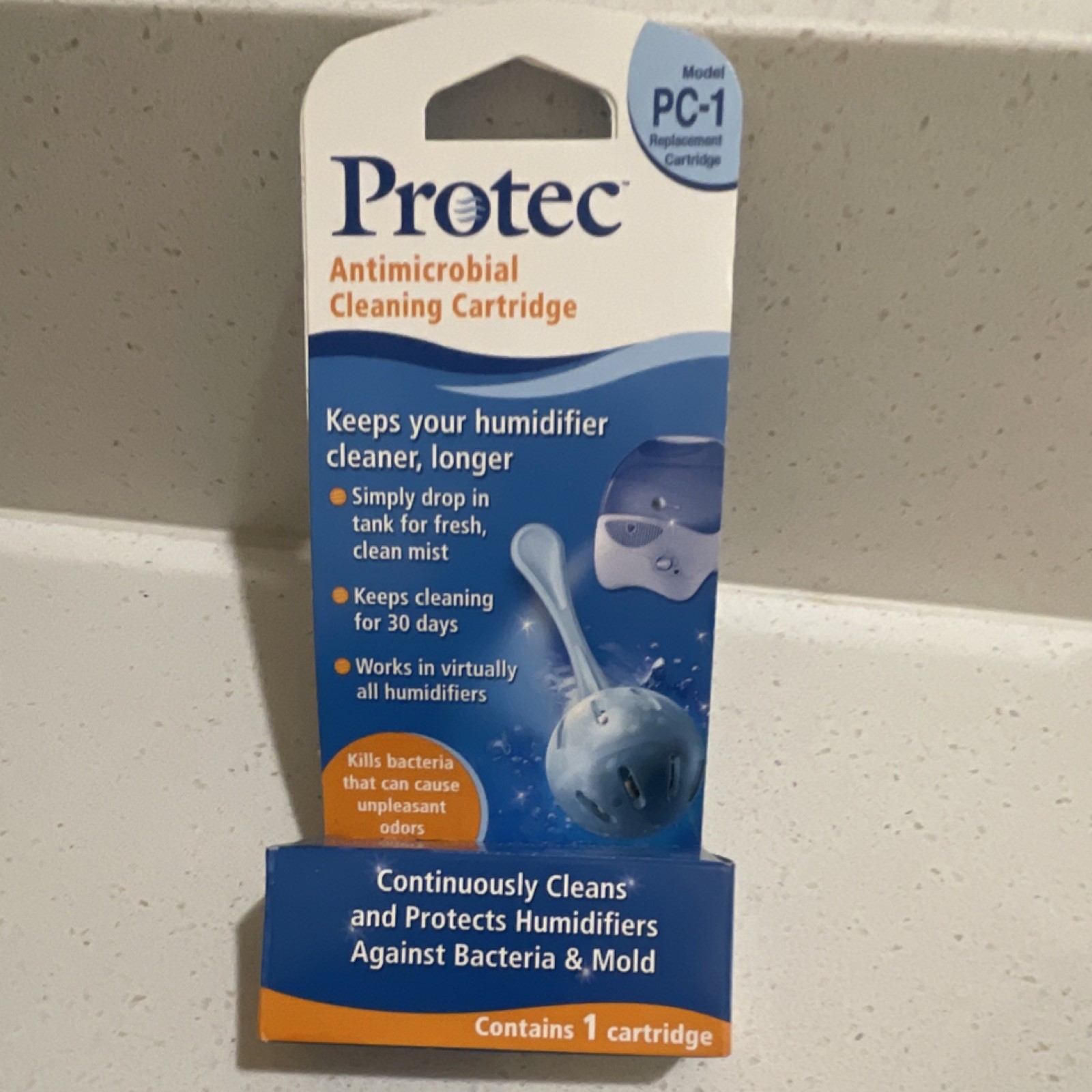 Protec Antimicrobial Cleaning Cartridge PC-1 for Humidifiers, Bacteria, Mold