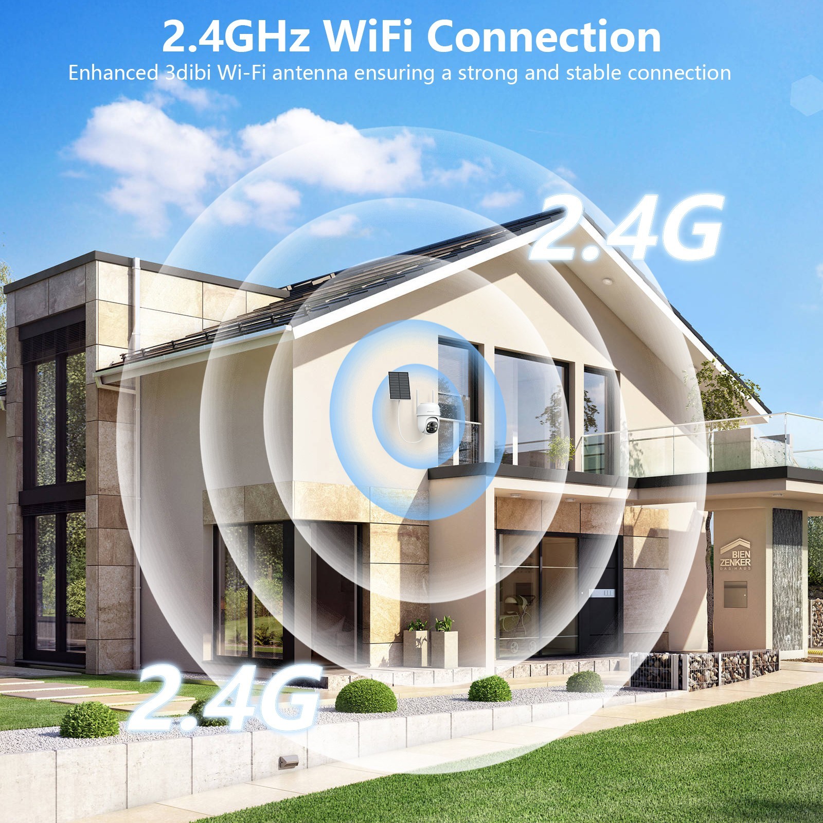 3PCS Cinnado Solar Security Camera Wireless Outdoor 2K 360° PTZ with Solar Panel