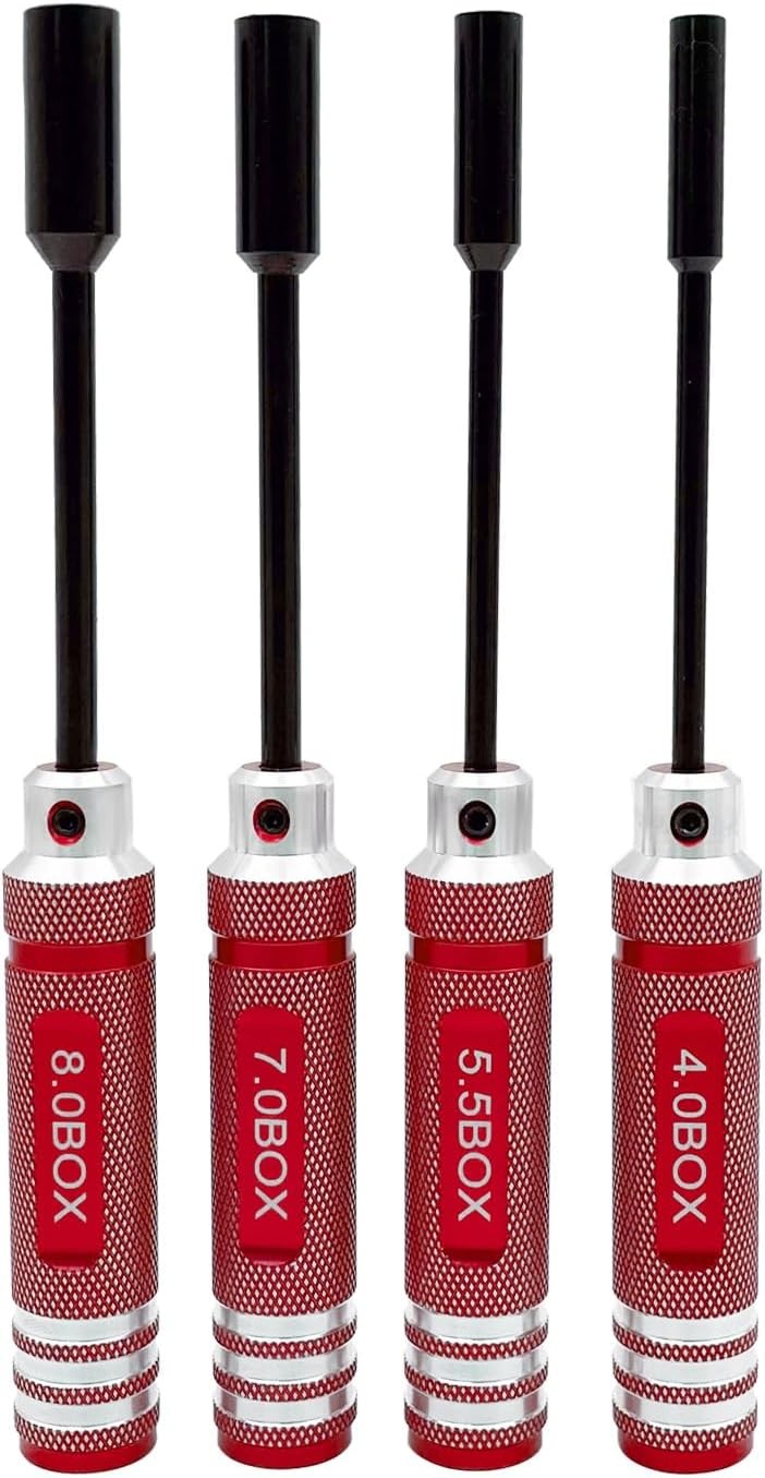 4Pcs Nut Driver Set RC Tool Hex for Vehicle Red