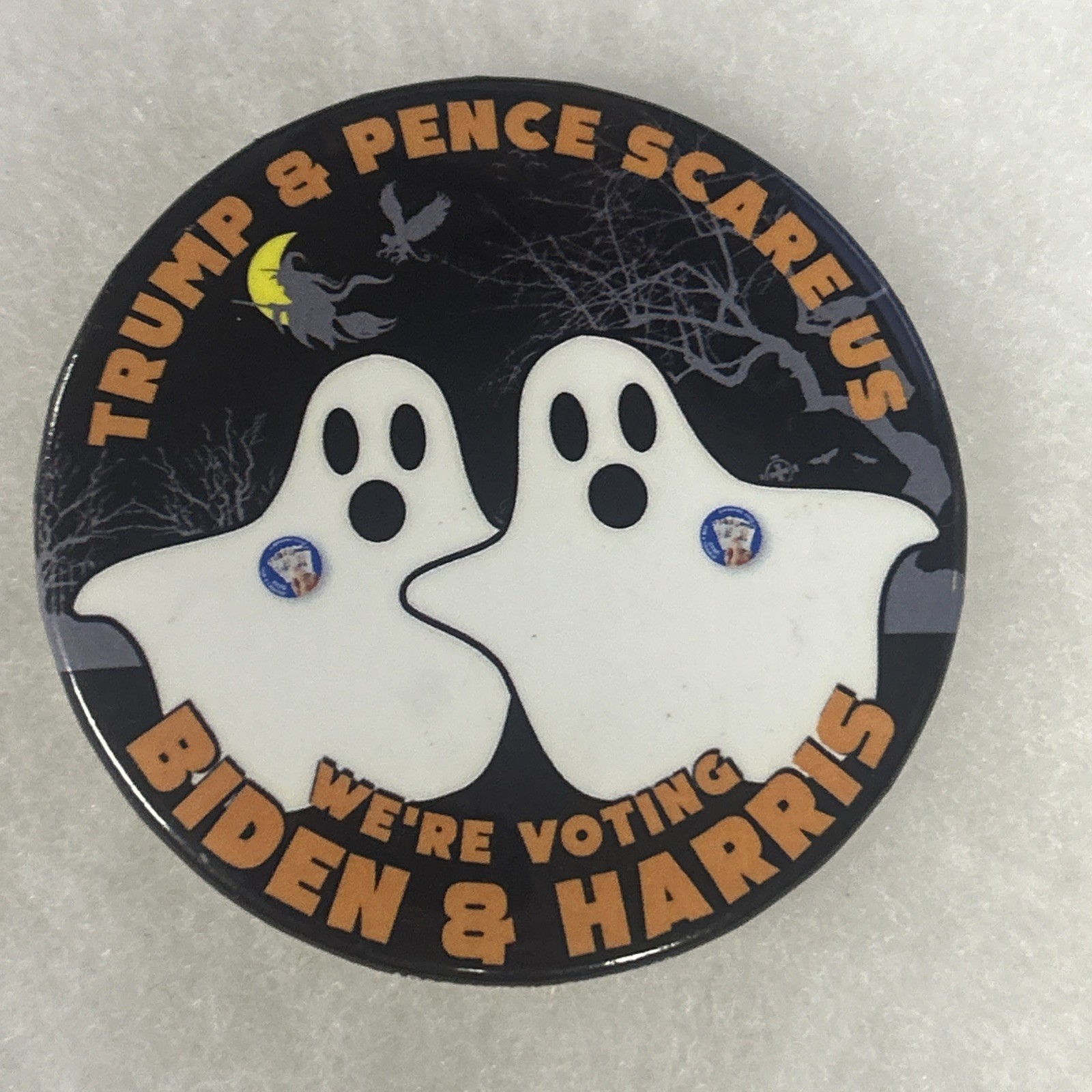 Trump & Pence Scare Us Or Voting Biden & Harris  3” pinback button pin