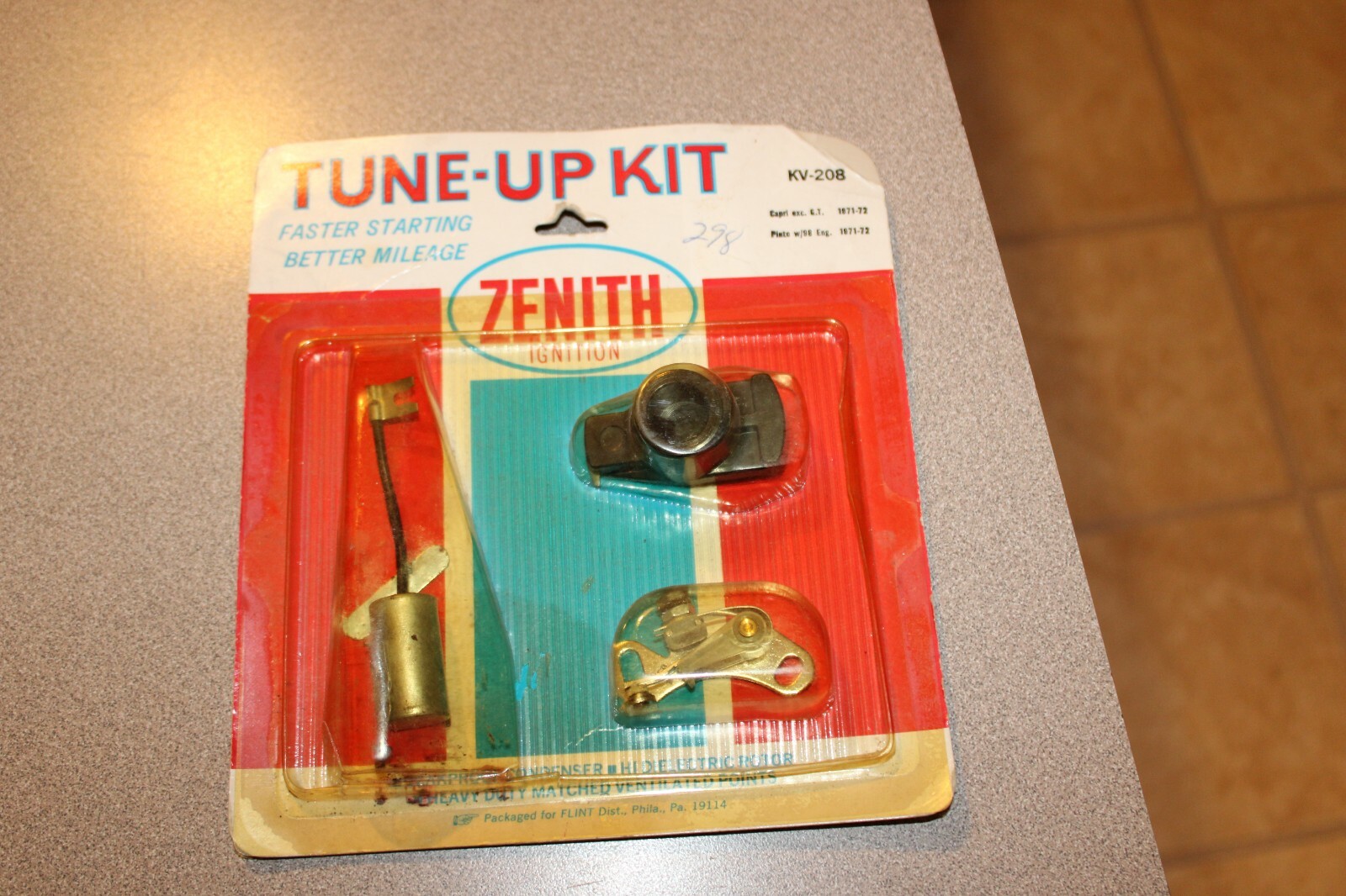 NOS Vintage Zenith Ignition Tune-Up Kit KV-208 Capri G.T. Pinto w/98 Eng 1971-72