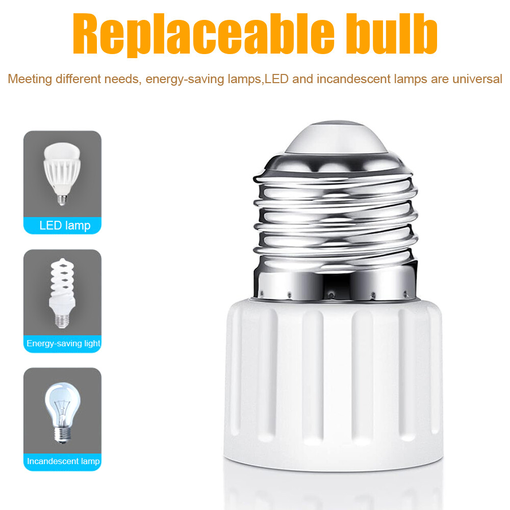 4Pcs E26/E27 3 Prong Light Bulb Socket to Plug Adapter Polarized Screw in Outlet