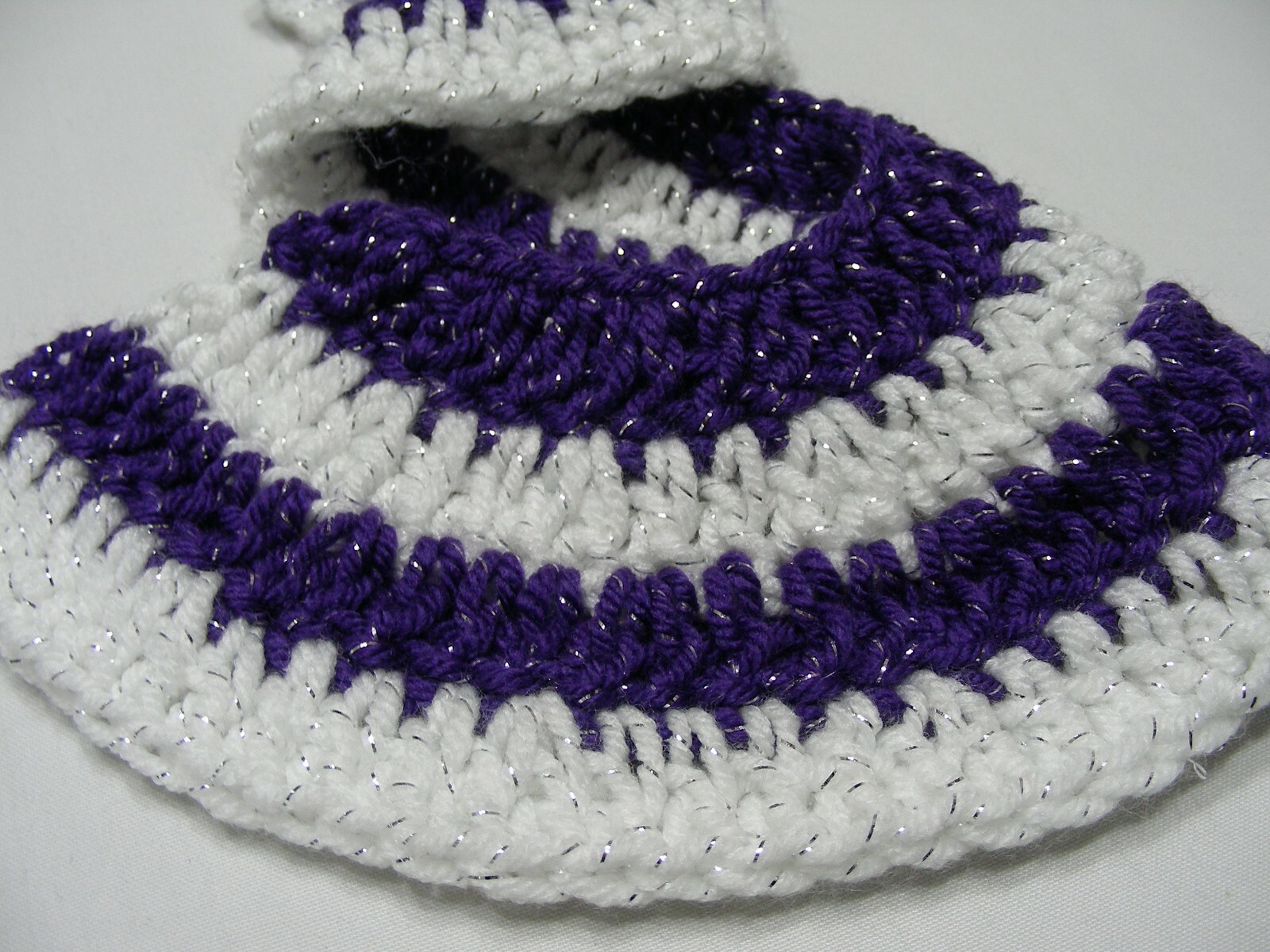 LESS STATS, MORE CRAFTS! - Purple White & Metallic - One Size Scarf!
