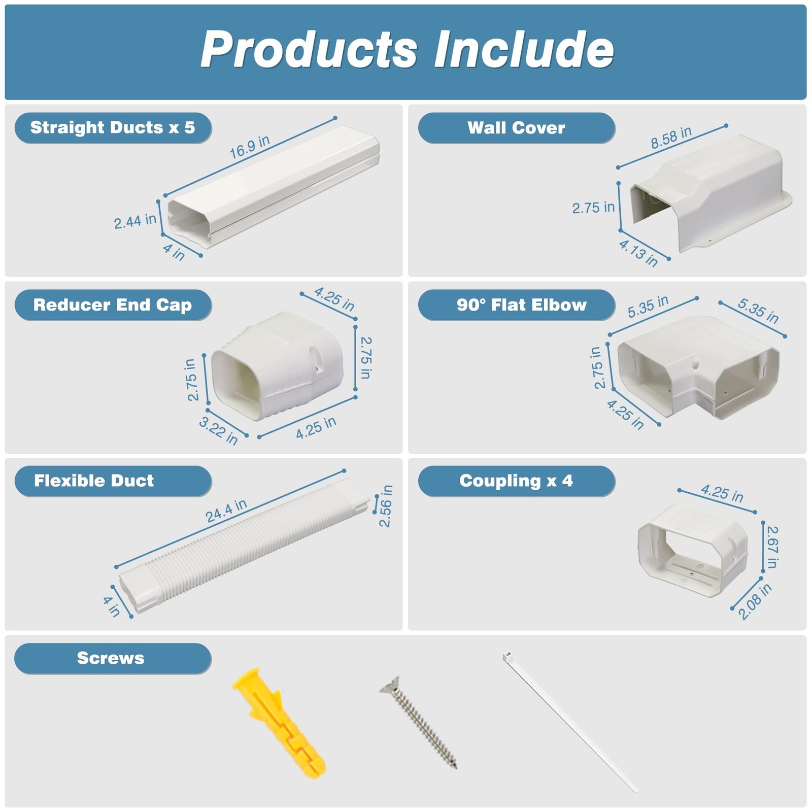 4" 10Ft Mini Split Line Set Cover,PVC line Set Cover kit for mini Split with ...