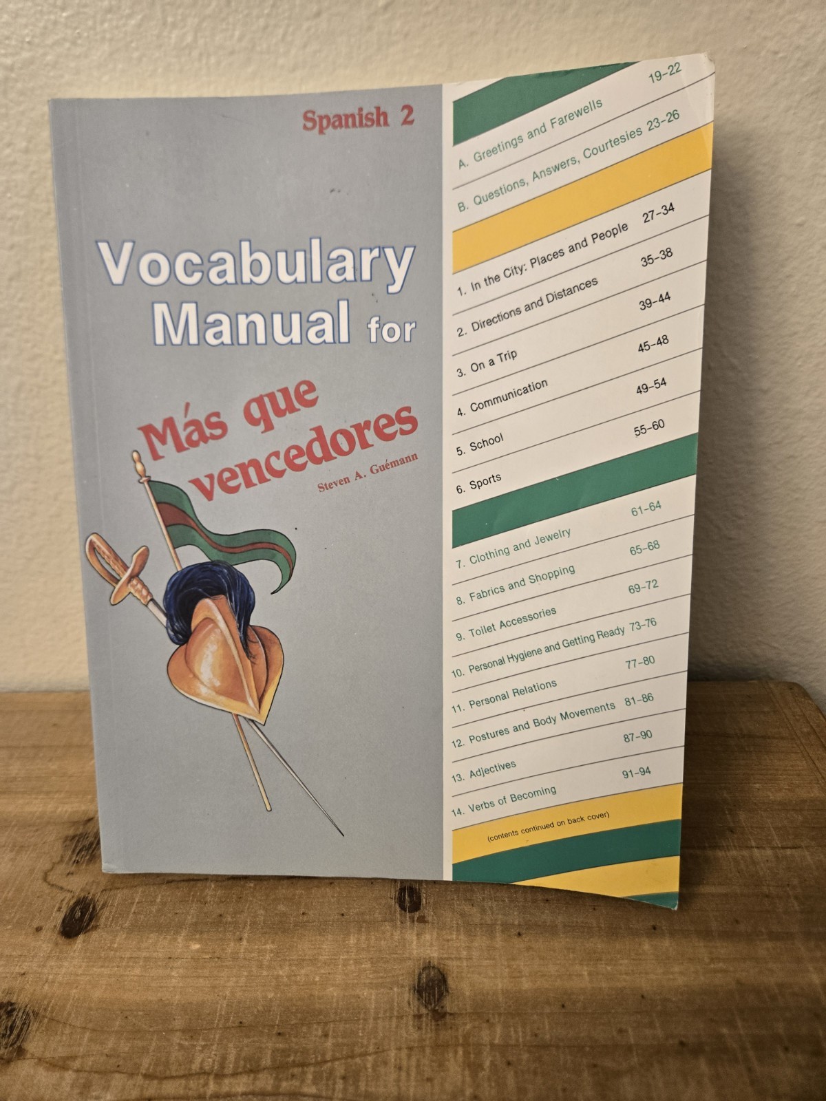 Abeka Spanish 2 Vocabulary for Mas Que Vencedores First Edition Homeschool Book