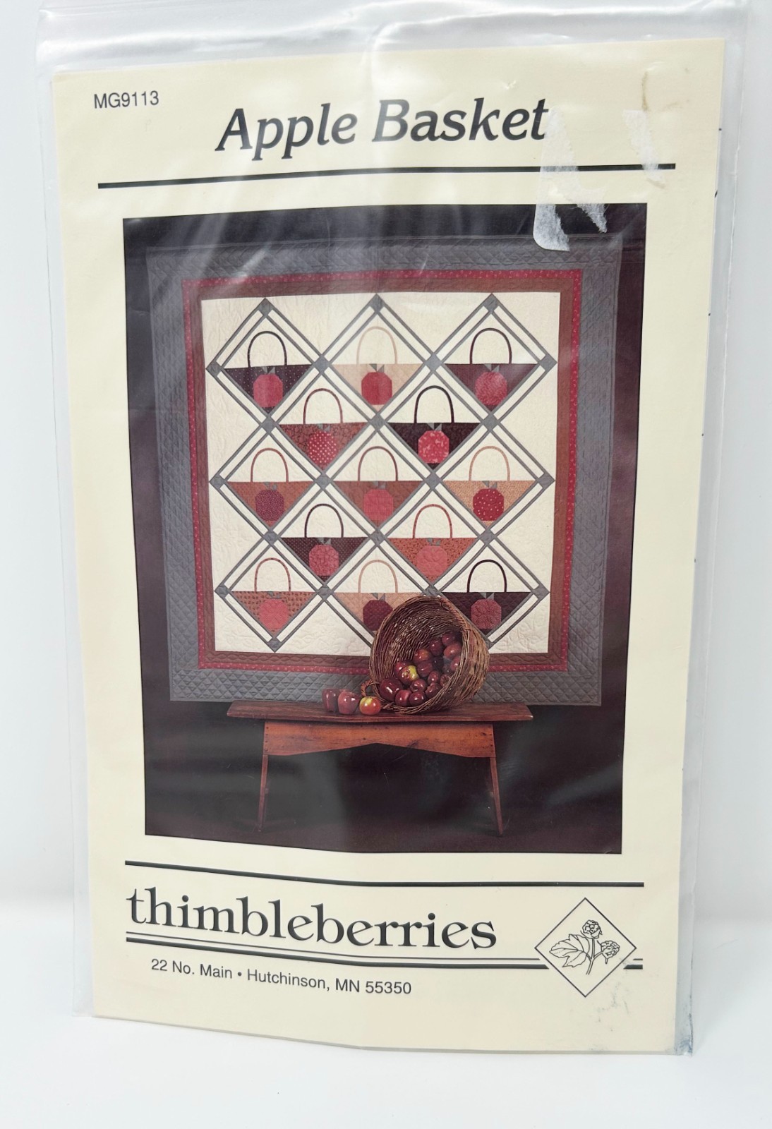 Thimbleberries Apple Basket MG9113 Quilt Pattern Wall Double Queen 70x70" 86x102