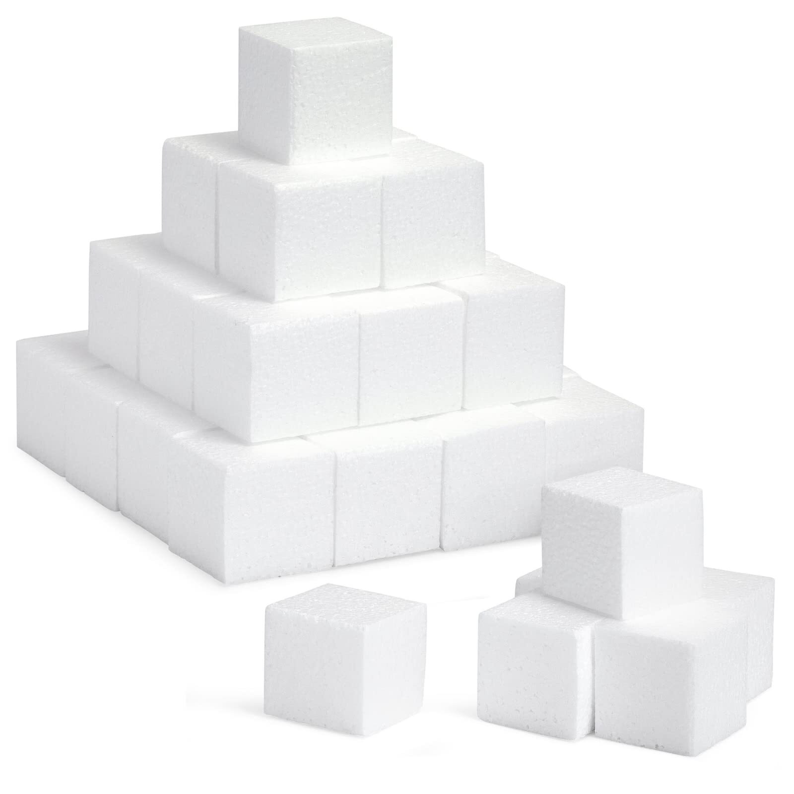 Craft Foam Blocks - 36-Piece Polystyrene Foam Blocks 5.1 x 5.1 x 5.1 cm