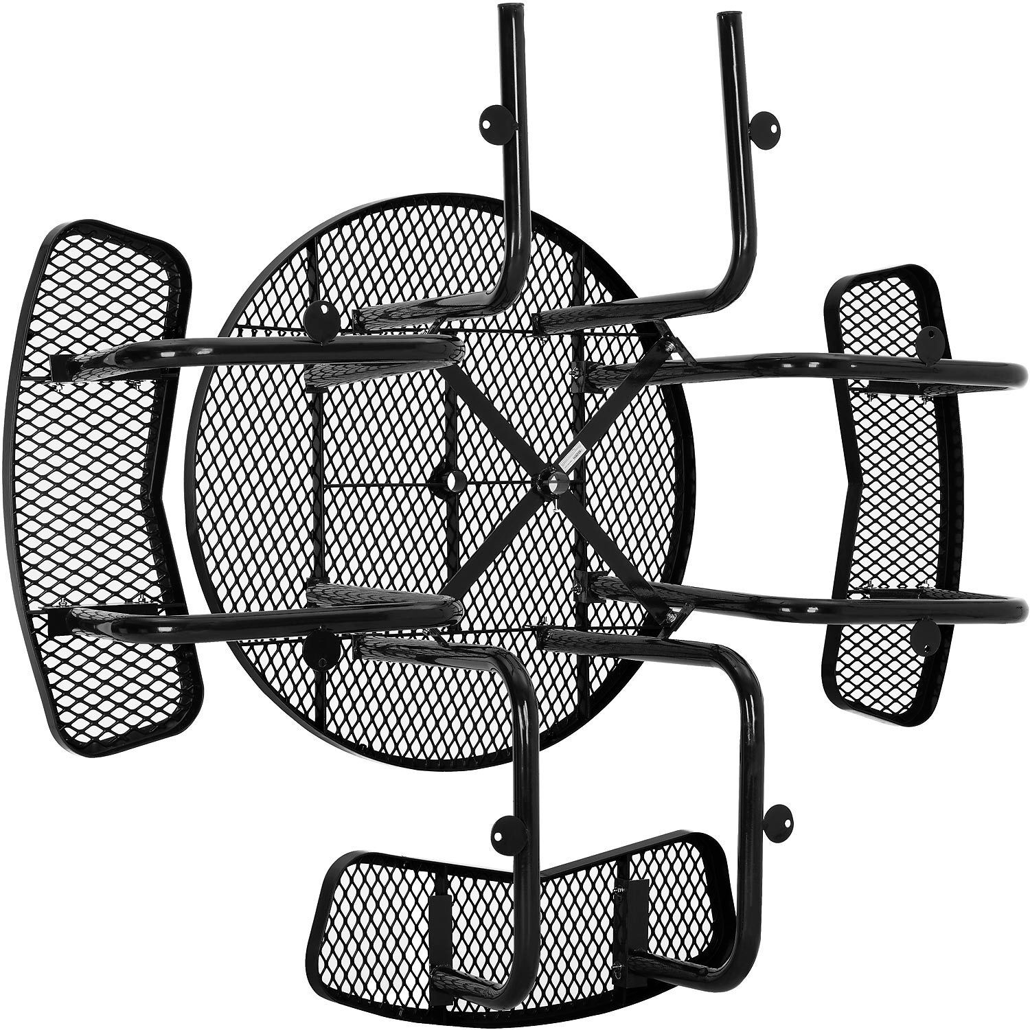 46" Wheel Chair Accessible Round Picnic Table Surface Mount Black