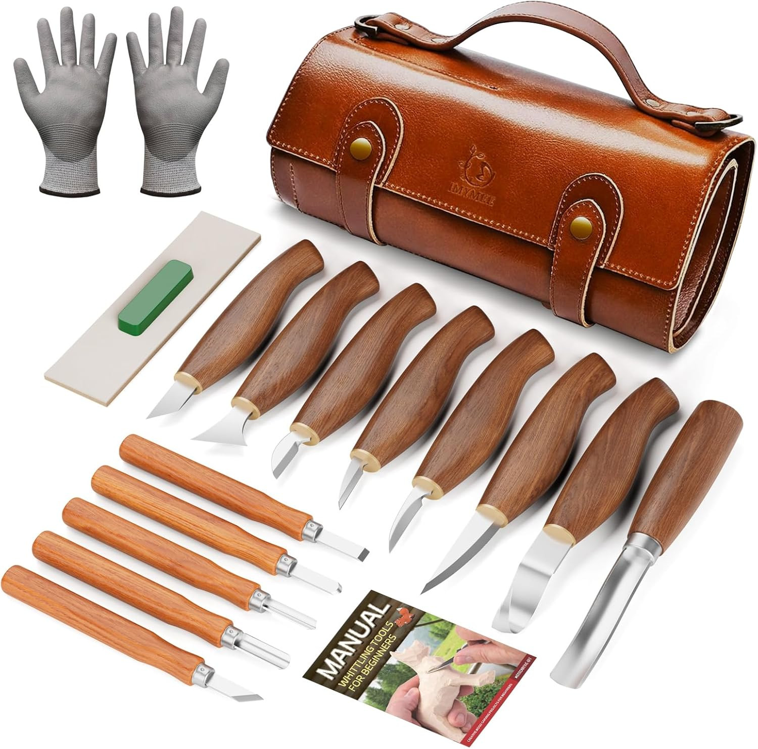 IMYMEE Deluxe Wood Carving Kit，Wood Carving Tools Set with Large Storage Case，Wo
