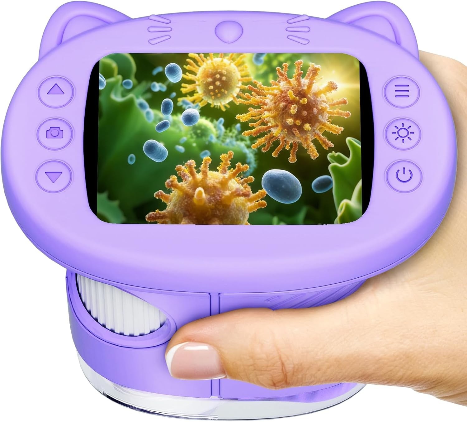 2.4" Screen Pocket Kids Microscope: 1000X Handheld Microscope for Photo and V...