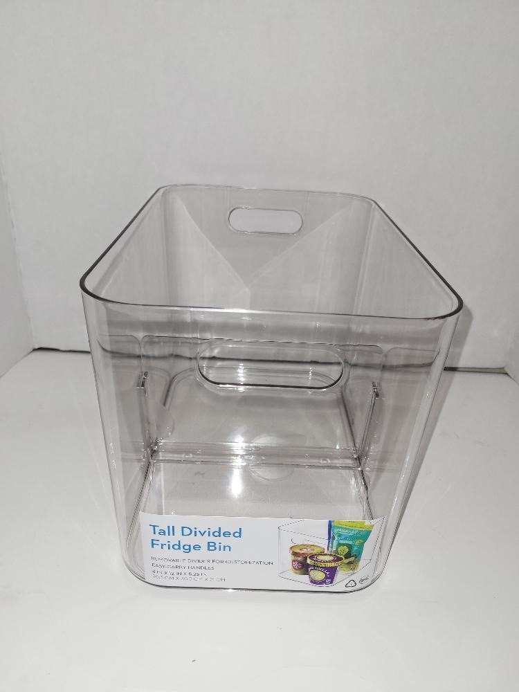 iDESIGN BPA Free Deep Drawer Kitchen Storage Bin with Removable Divider