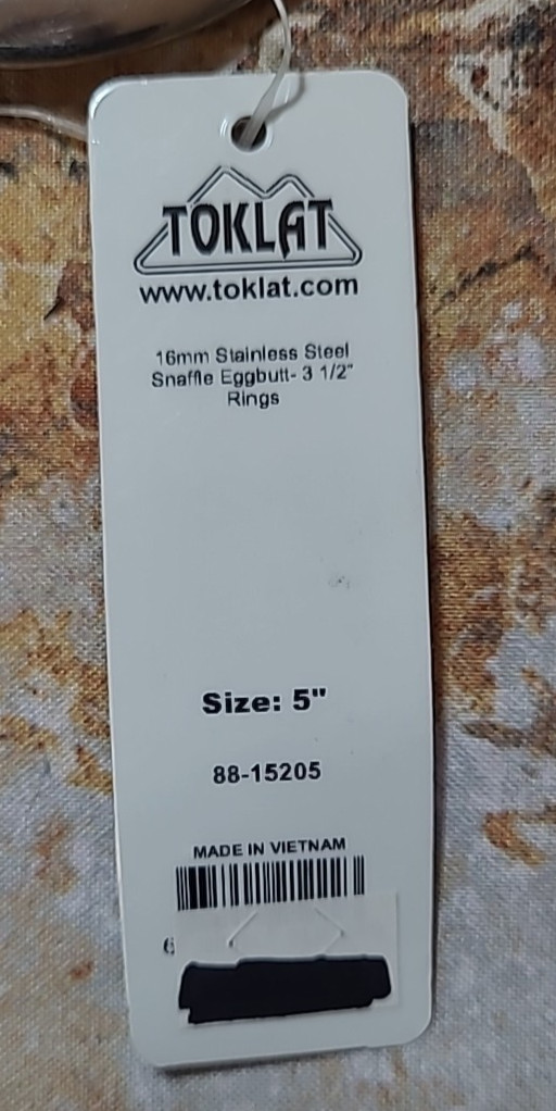 Toklat Eggbutt Snaffle - 5" size