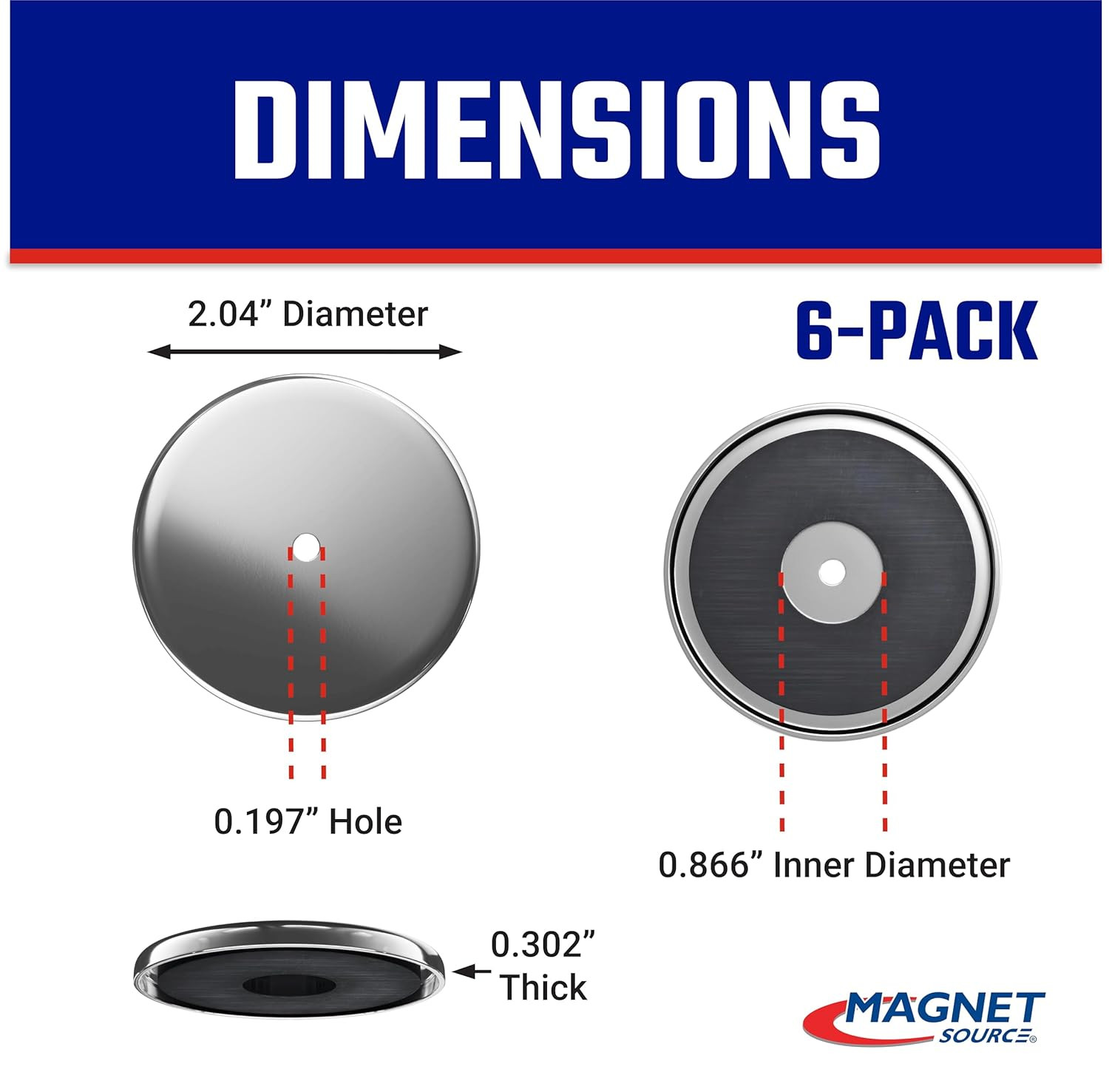Ceramic Round Base Magnet Pack - Heavy-Duty Strong Magnets -...