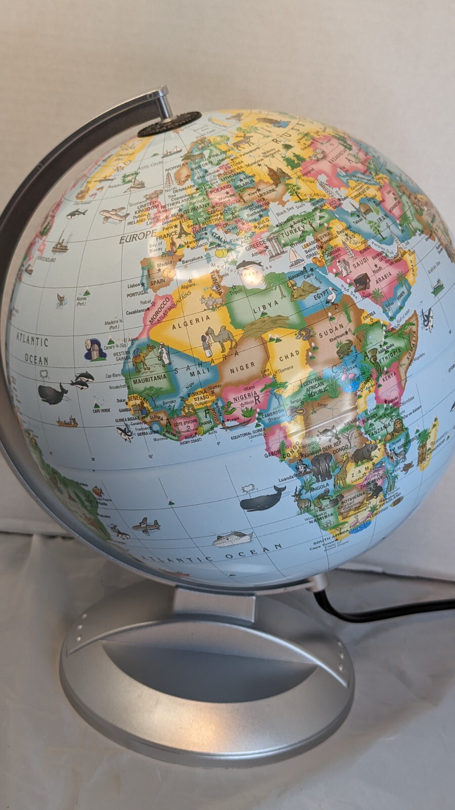 Replogle Globes 10 Inch Diameter Model #12534 LIGHTS UP Working
