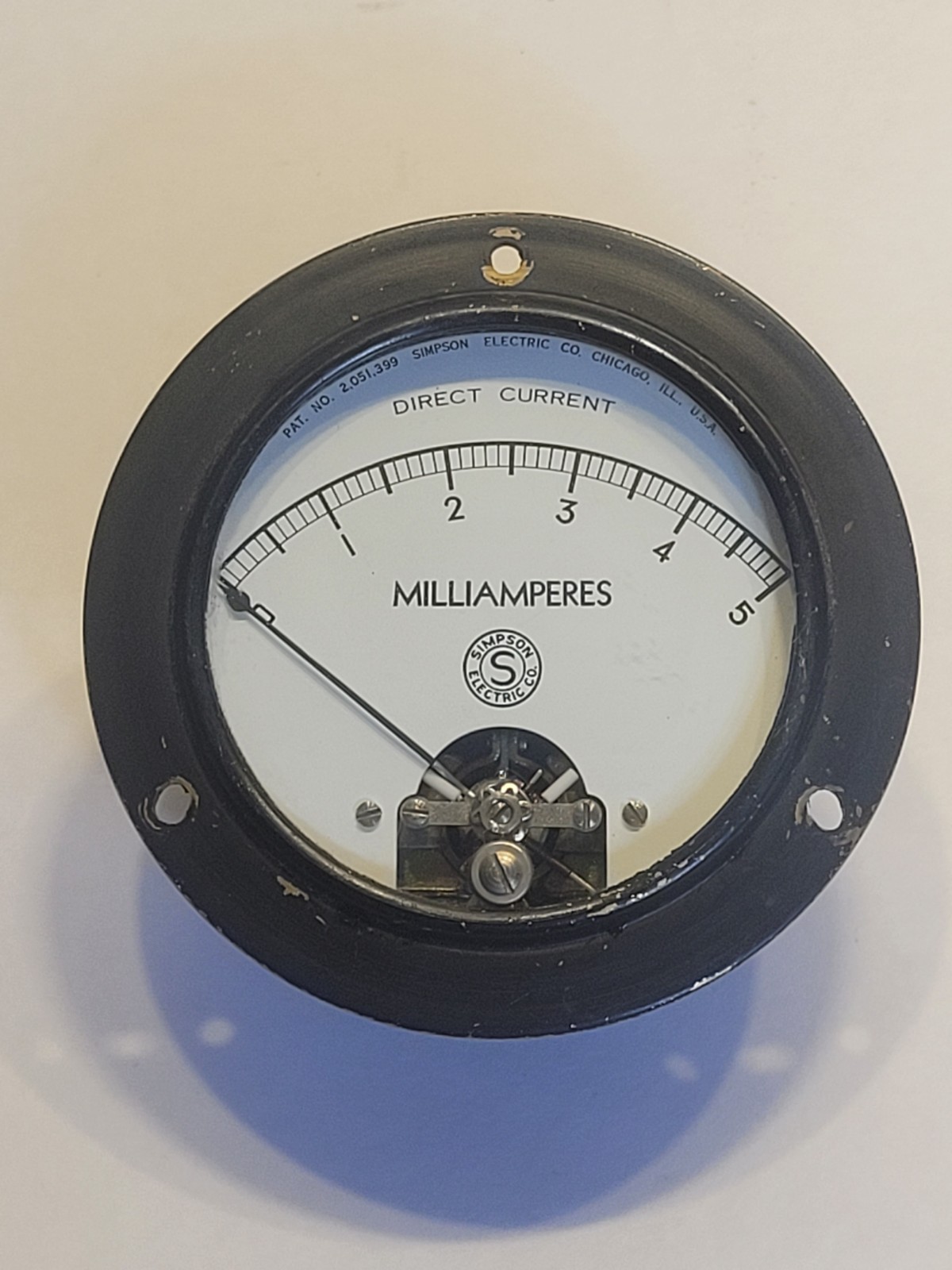 Simpson Electric  Gauge 0-5 Direct Current Milliamperes DC Power Steampunk