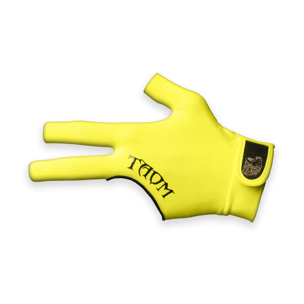 Taom Midas Lime Yellow Billiard Glove, Right Hand Professional Stiched - Large