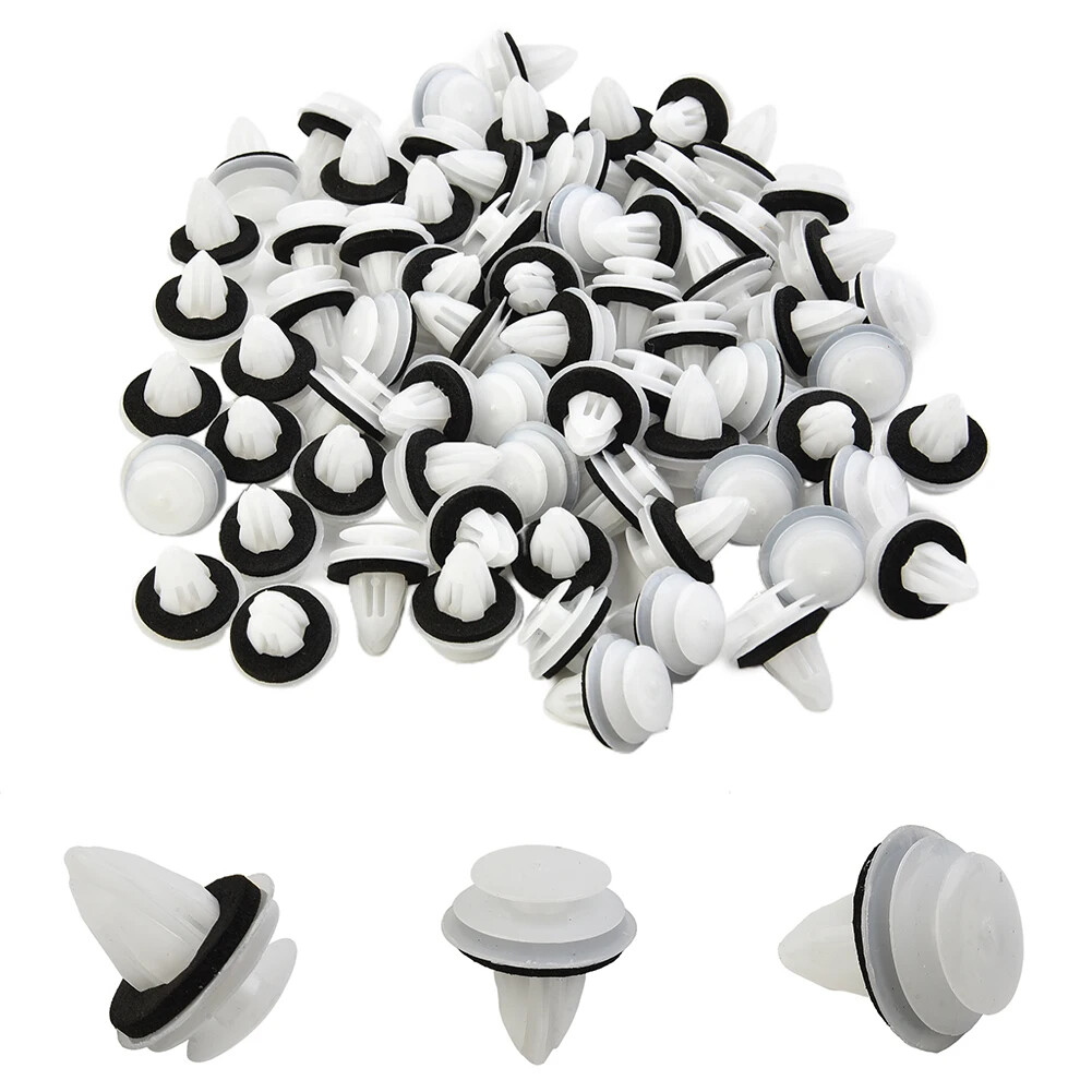 100Pcs Door Panel Clip With Seal Ring Fastener Rivet Bumper Clip Car Interior
