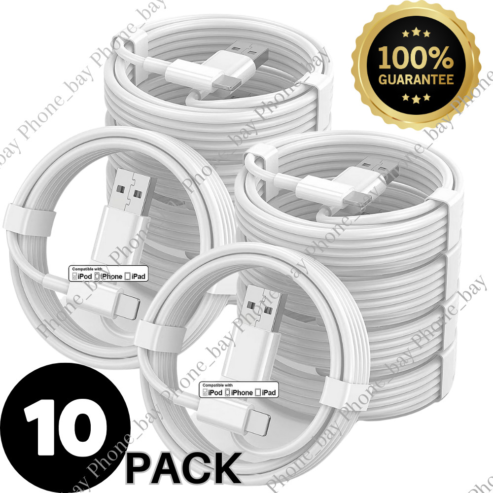10PACK USB Data Fast Charger Cable Cord For Apple iPhone 5 6 7 8 X 11 12 13 MAX
