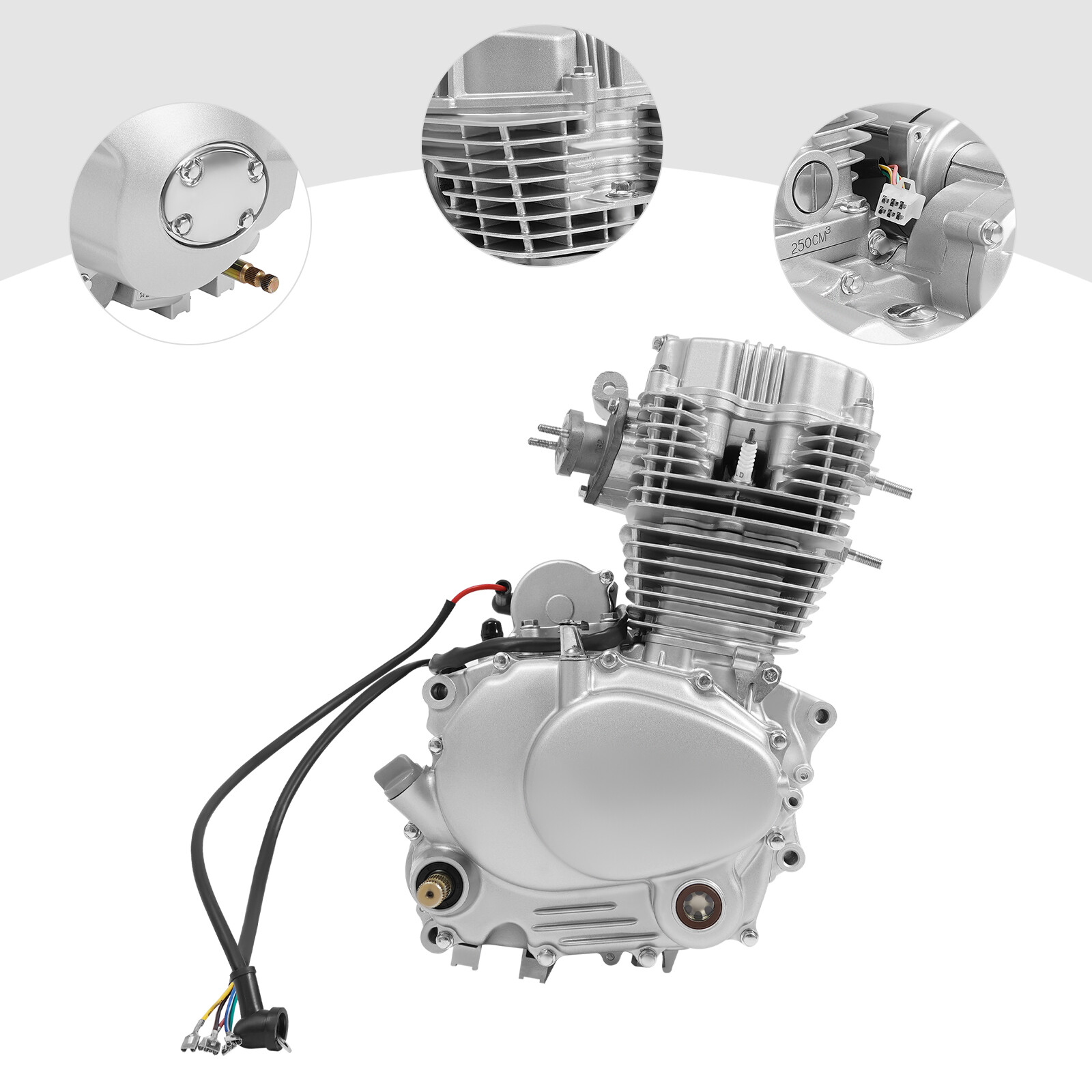 250CC 4 Stroke Vertical Engine 5 Speeds Transmission Motor Kit For Dirt Bike ATV