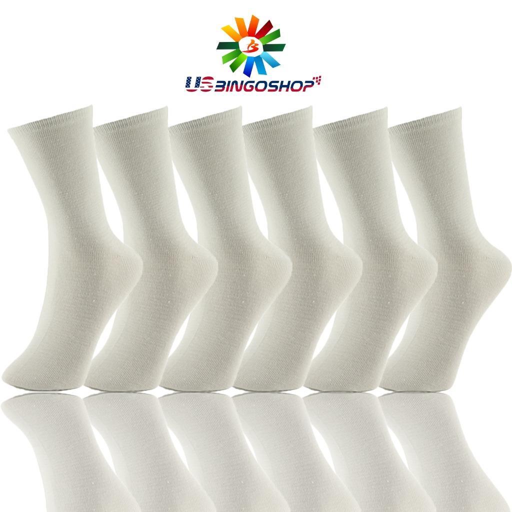 3 6 12 Pairs New White Cotton Women's Girls School Casual Crew Socks Size 9-11