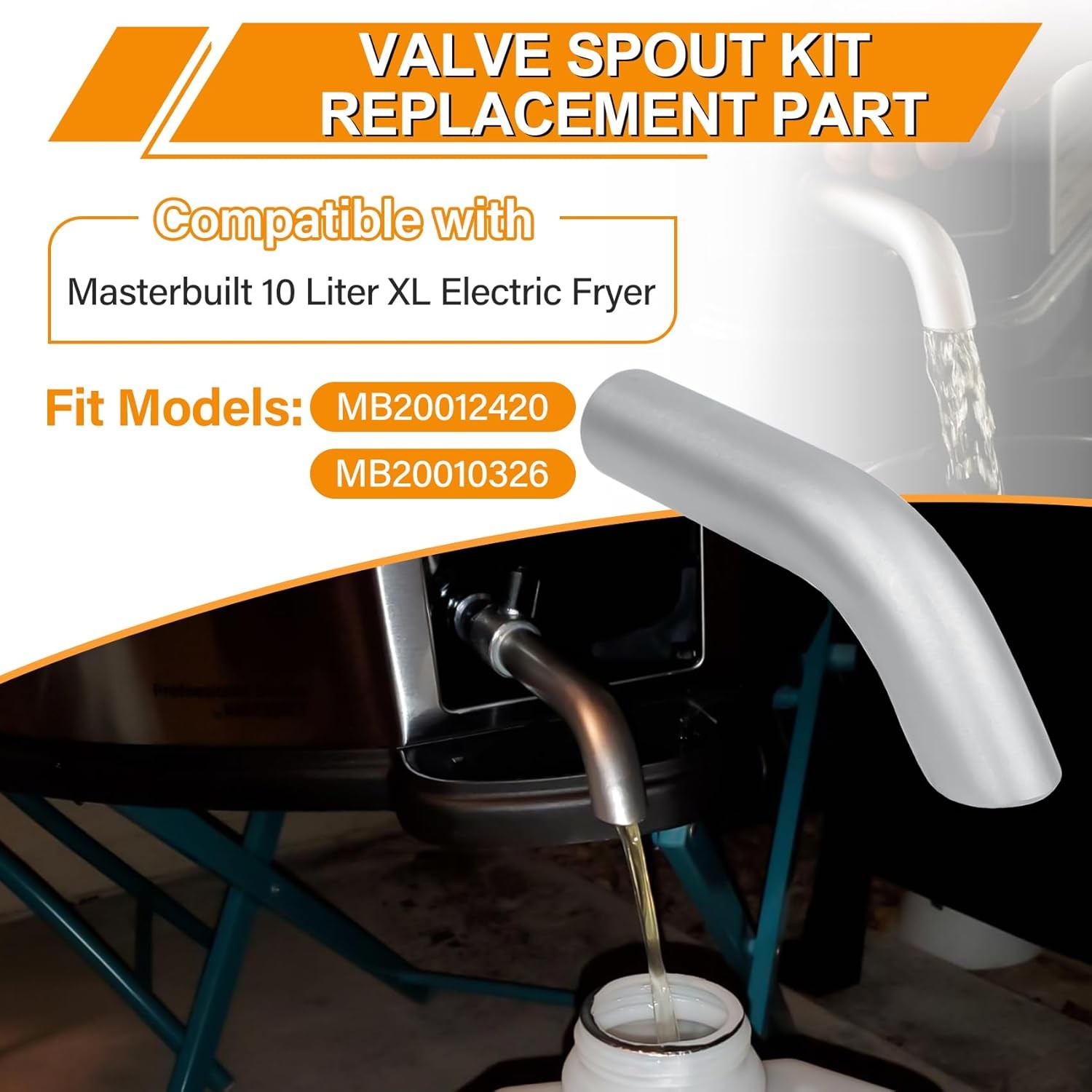 Valve Spout Kit Replacement Parts for Masterbuilt 10 Liter XL Electric Fryer, Oi