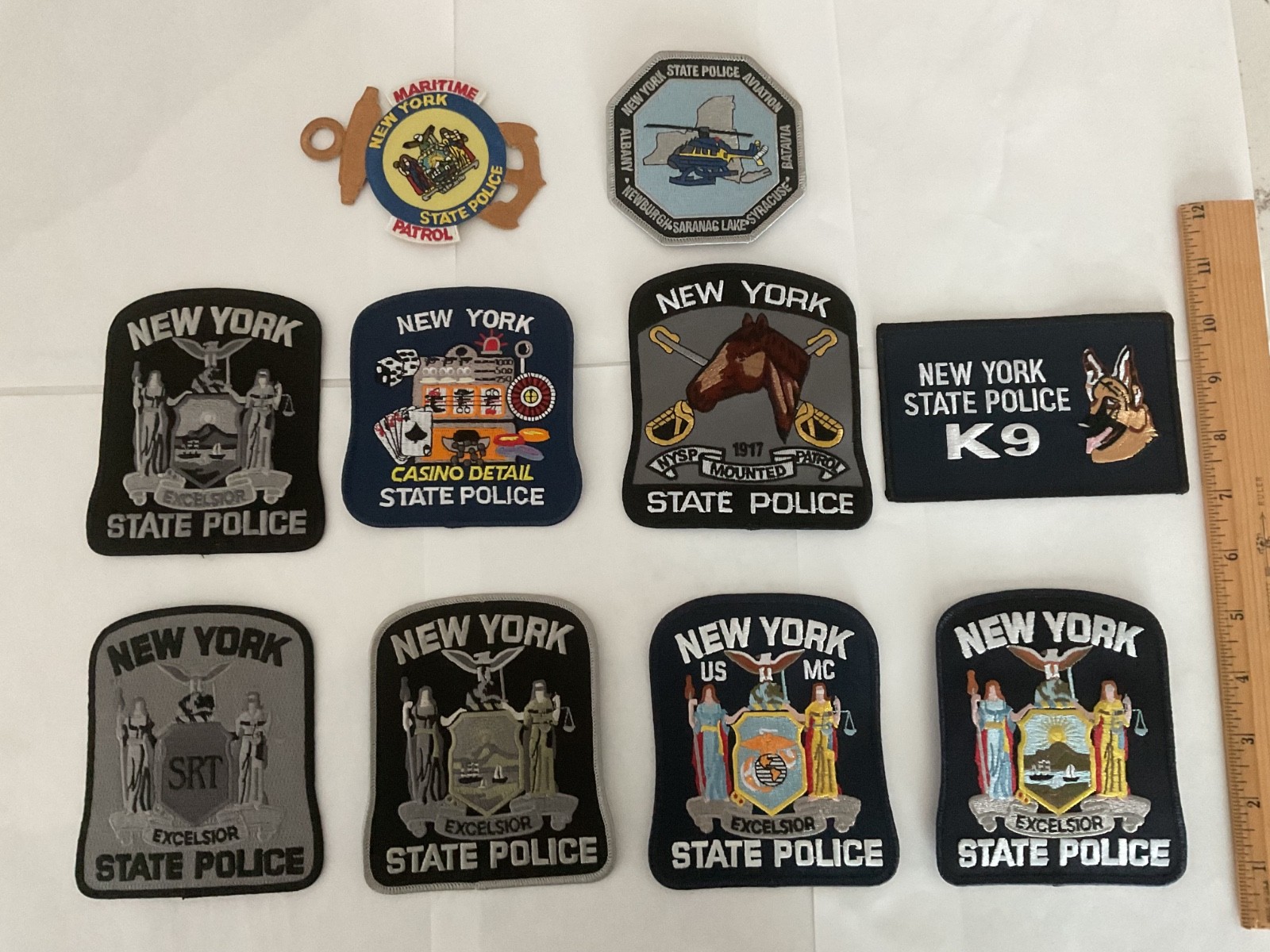 New York State Police collectors Full size patch  set 10 pieces all new nice set