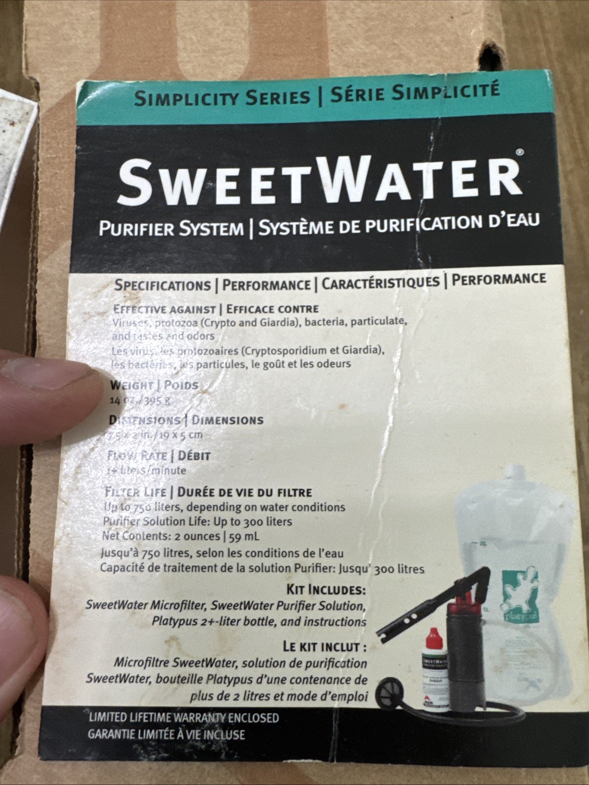 Mountain Safety Research SweetWater Microfilter Water Filtration Gorpcore NEW