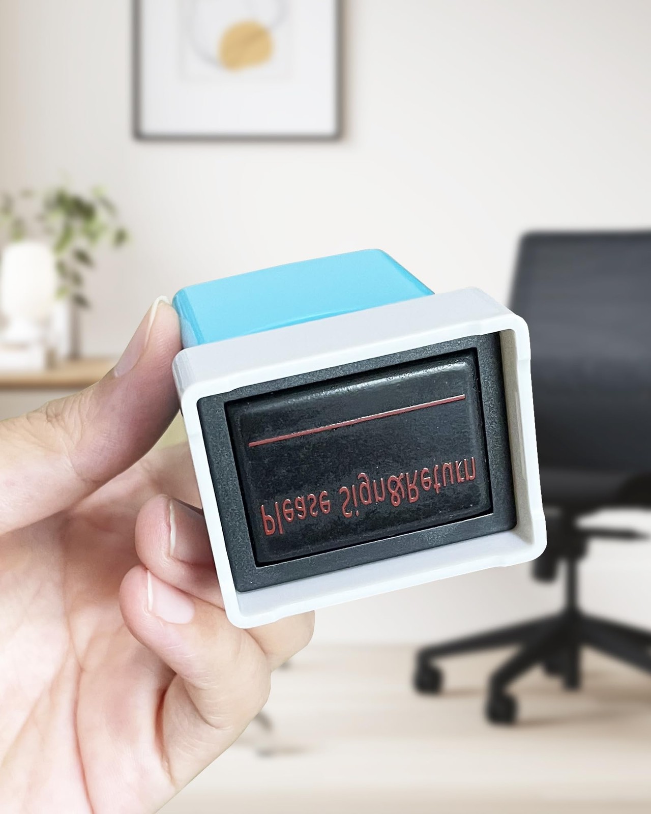 Please Sign Return Stamp–Message Stamp Pre-Inked Office Stamp Refillable Red ...