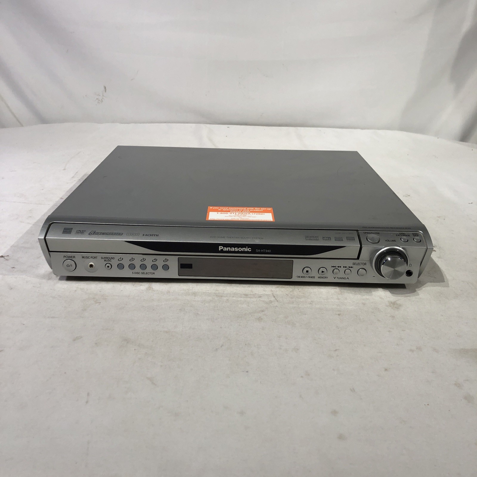Panasonic SA-HT940 5-Disc DVD 5.1 Home Theater. Tested