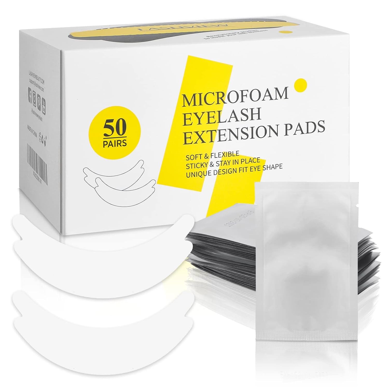 LASHVIEW 50 Pairs Eye Pads Under Eye Pads for Eyelash Extension NEW SEALED