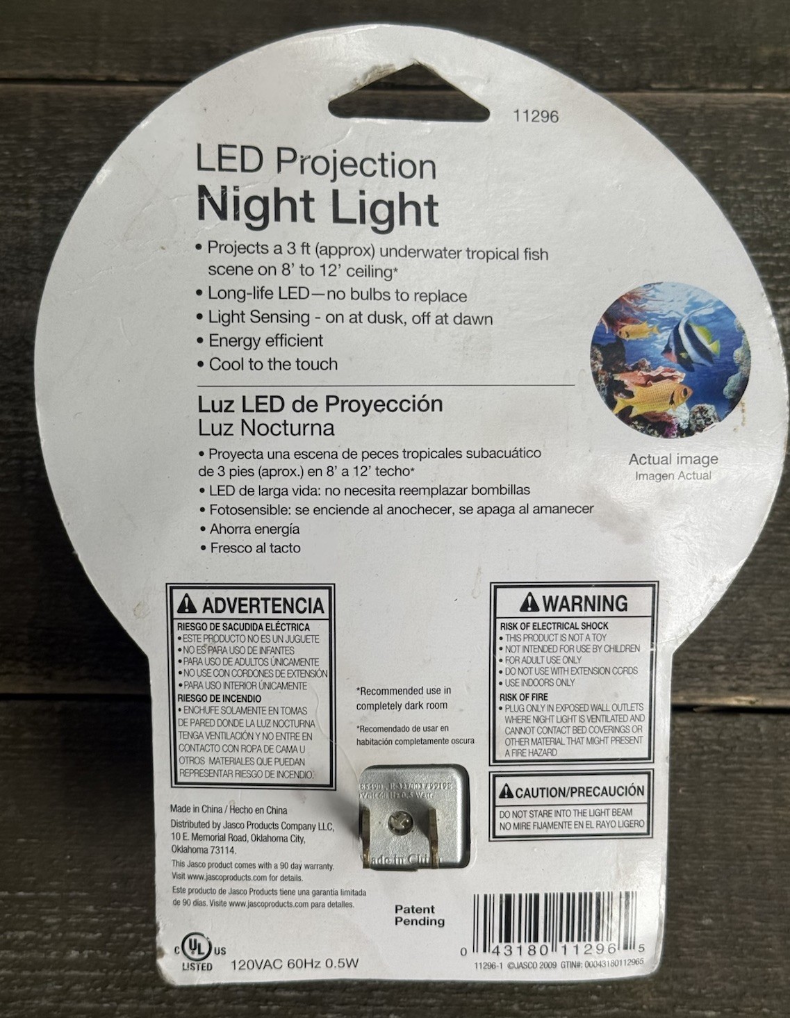 NEW SEALED Jasco Projectables 11296 LED Projection Night Light Tropical Fish
