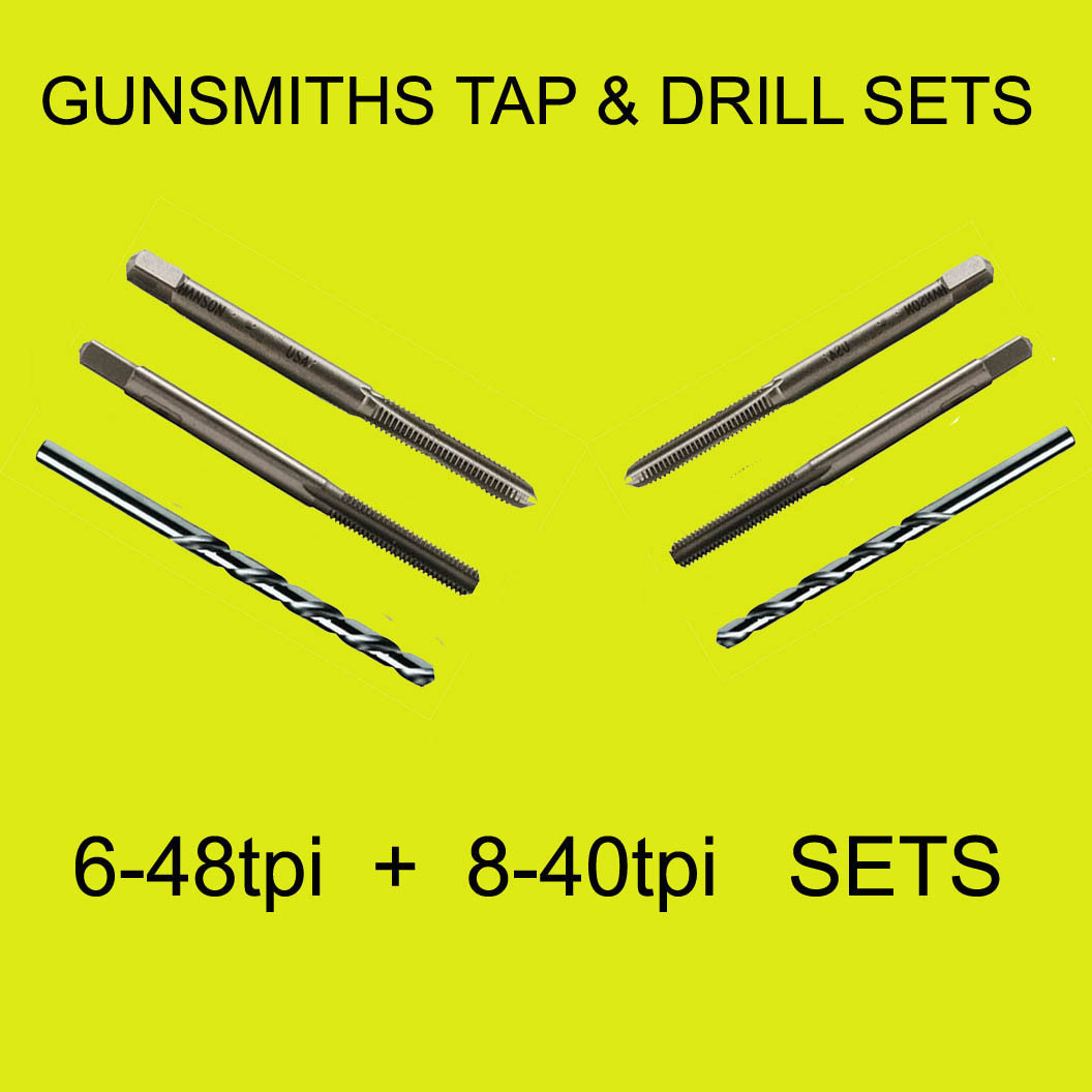 6-48 tpi and 8-40 tpi  6 Piece High Carbon Steel Tap Set with Cobalt Drill Bit