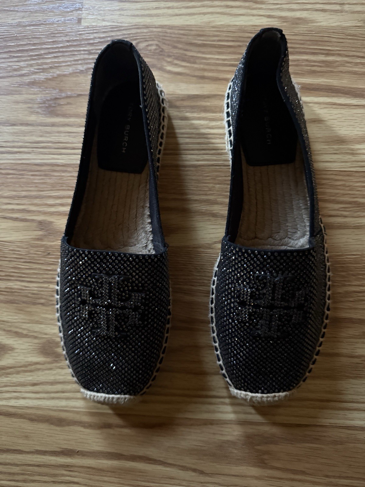 Tory Burch Everly Espadrille Royal Suede in Perfect Black Size 7