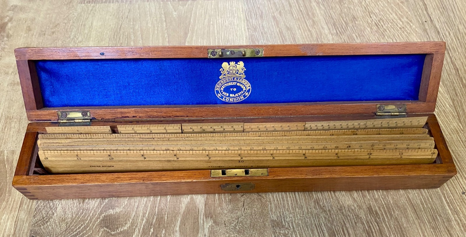 Negretti &  Zambra London Set Of Draughtsman Rulers Boxed Victorian