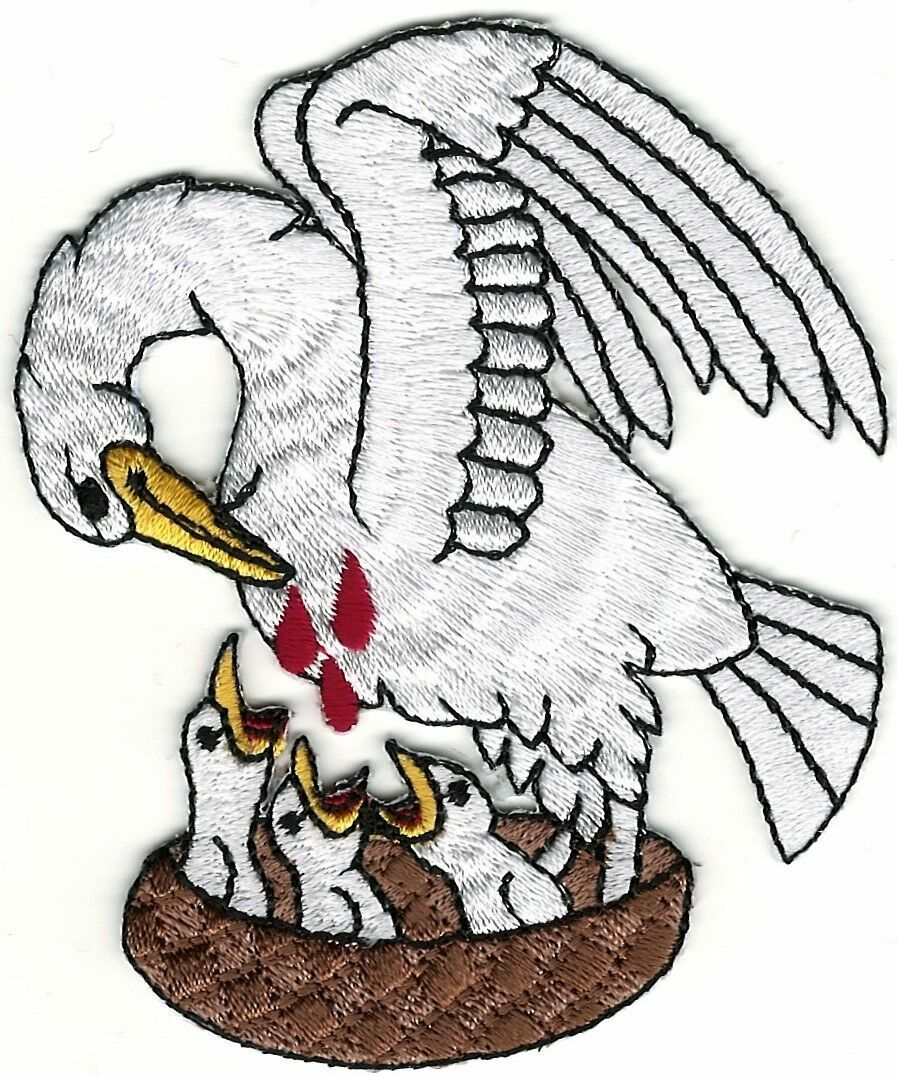 Pelican in her Piety Patch Christian Design SCA  (3.5" in)