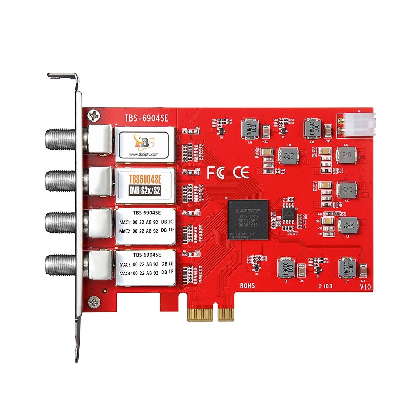 TBS 6904SE DVB-S2 / S / S2X Quad Tuner PCIe Card for Satellite Live TV