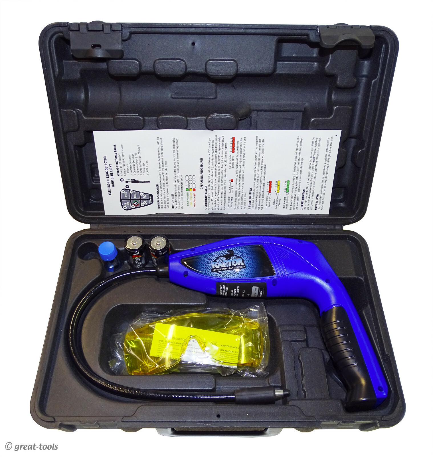 MASTERCOOL A/C LEAK DETECTOR TOOL – Raptor, air conditioning tools, UV blue ligh