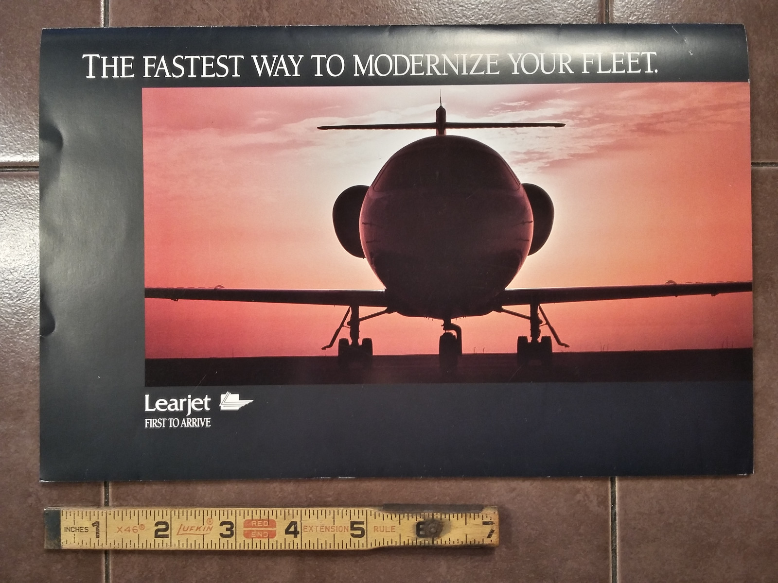 Original Learjet 31, 35A & 55C Sales Brochure, Quadfold,  7 x 11"