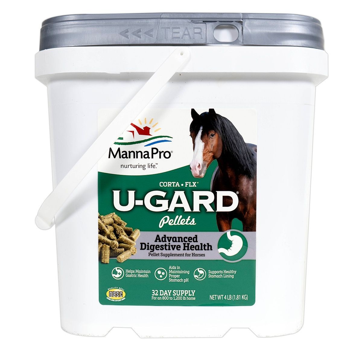 Corta-Flx U-GARD PELLETS 4 LB. pound tub Horse Stomach Supplement 32 day supply
