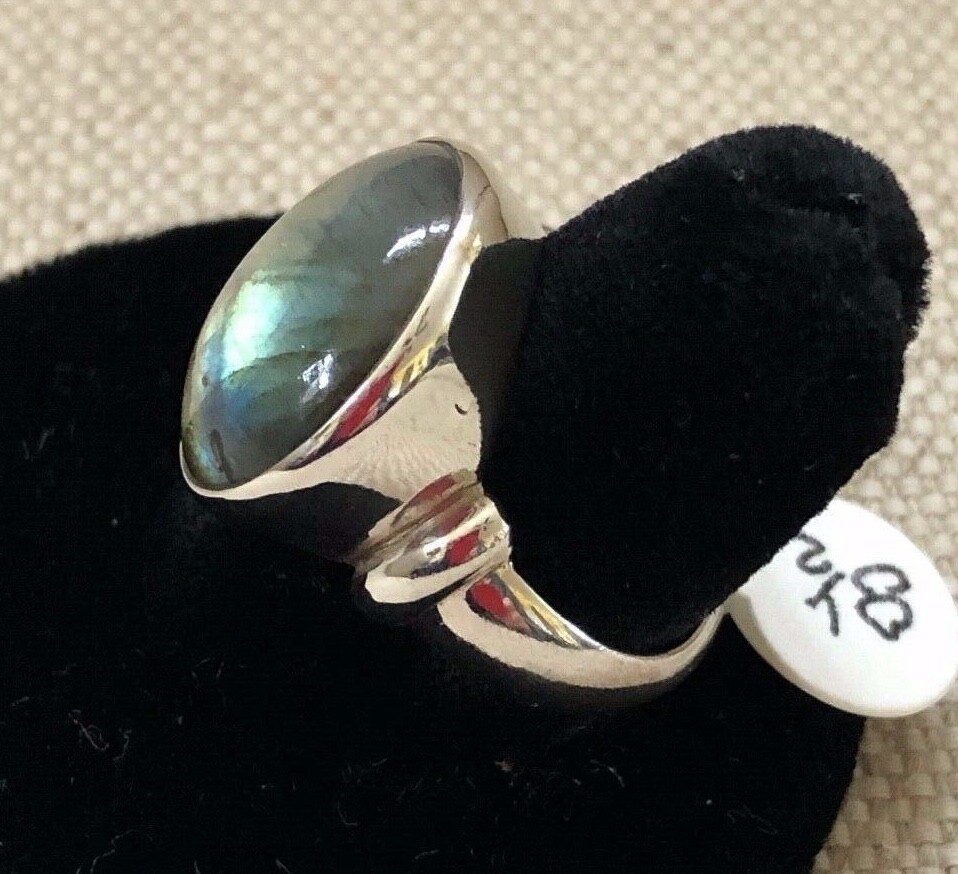 Labradorite in Sterling Silver Ring Size 8.5