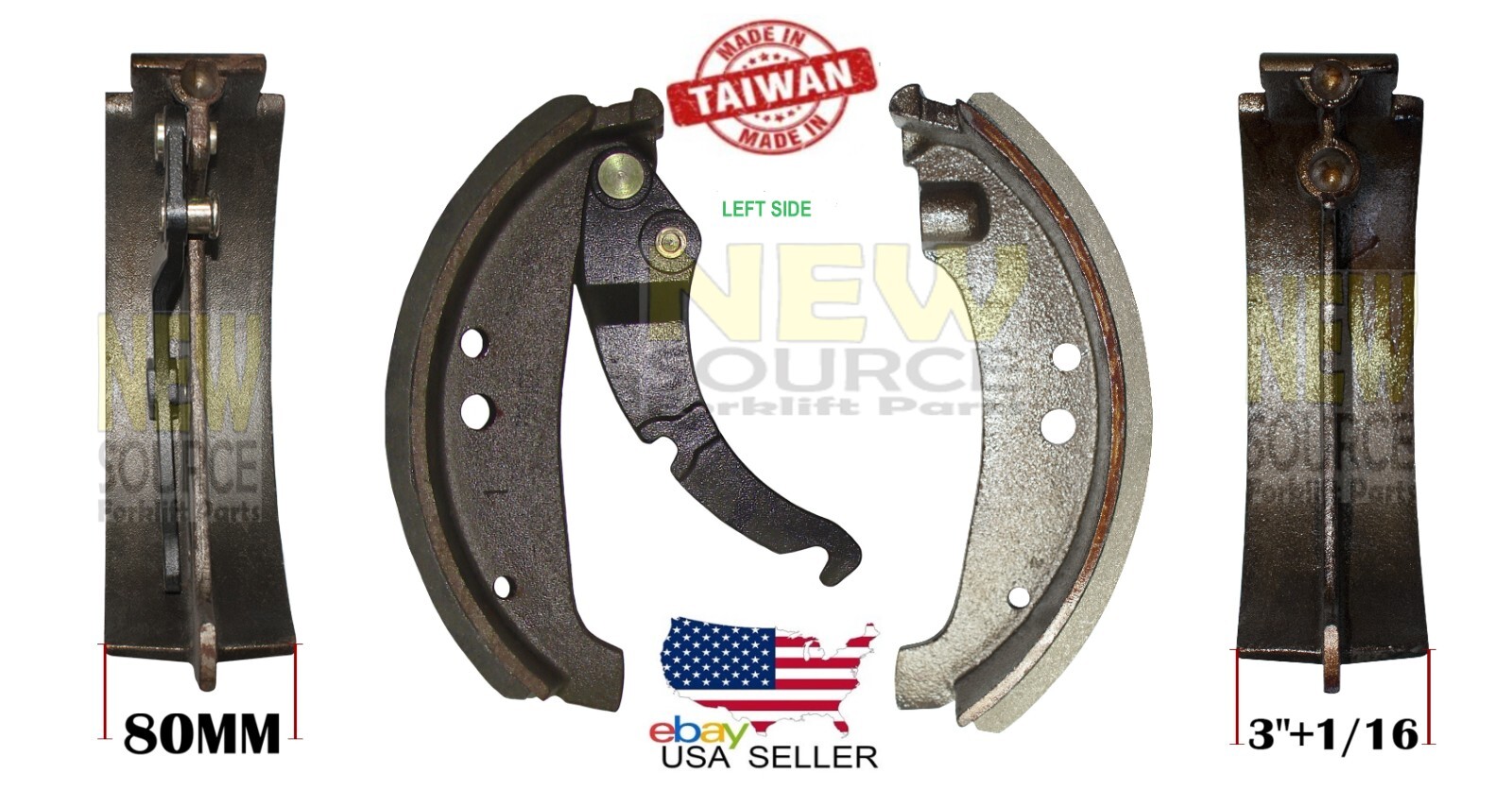 1321839 + 1321838 BRAKE SHOE KIT 2 SHOES LEFT SIDE HYSTER 135 XL 155XL SF012/13