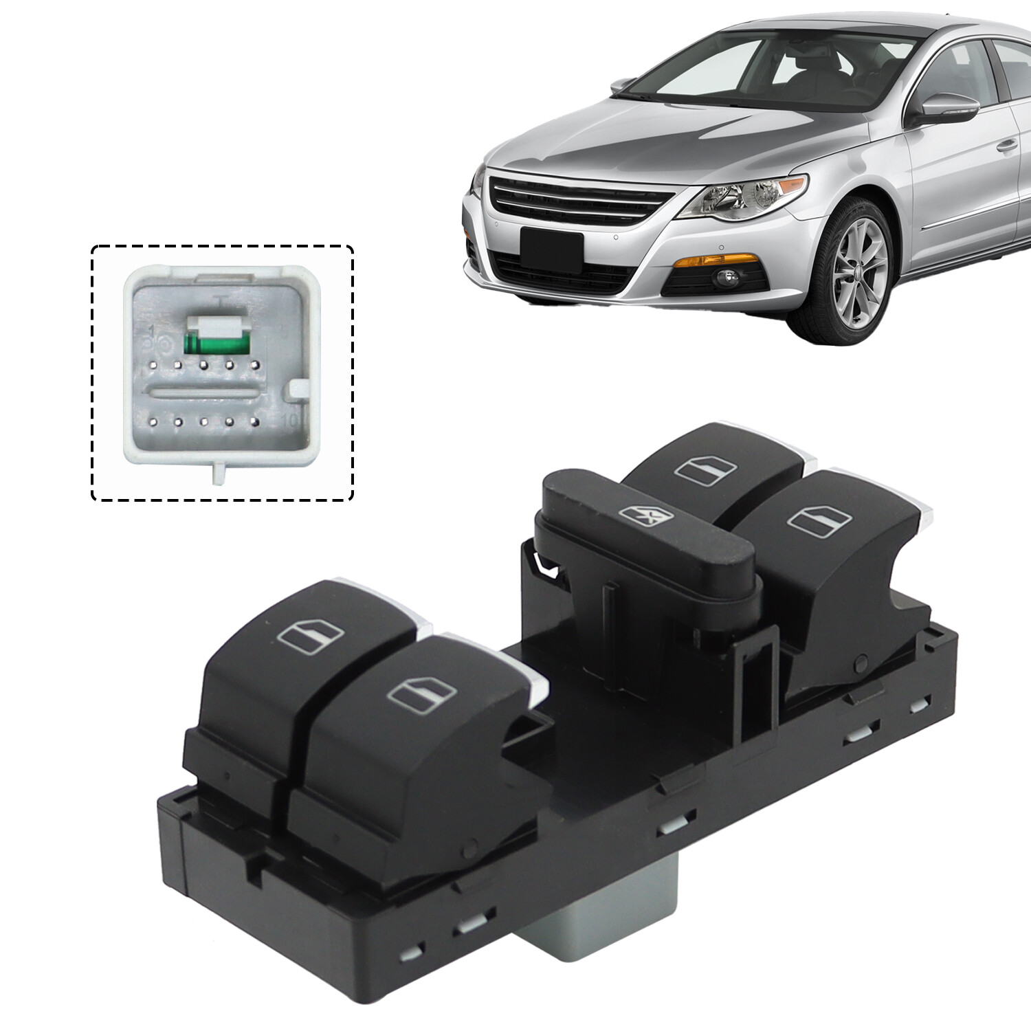 Front Left Power Window Master Control Switch For 09-17 Volkswagen CC Highline