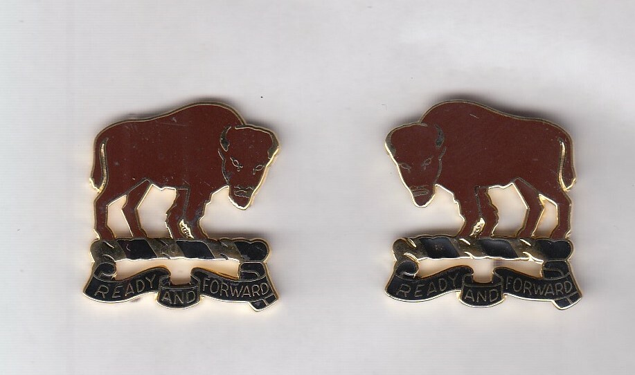 US Army 10th Cavalry Regiment crest DUI c/b clutchback badge set V-21