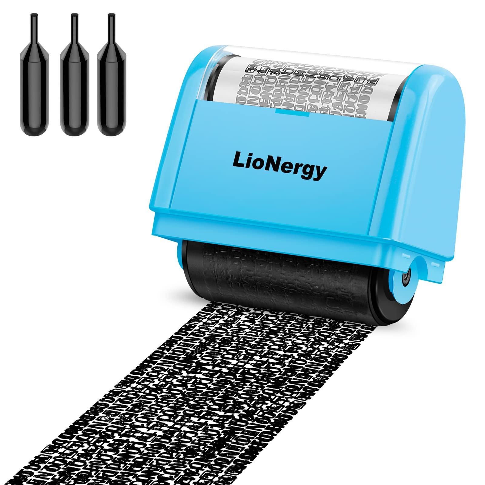 LioNergy Identity Protection Roller Stamp 1.5 INCH, Blue