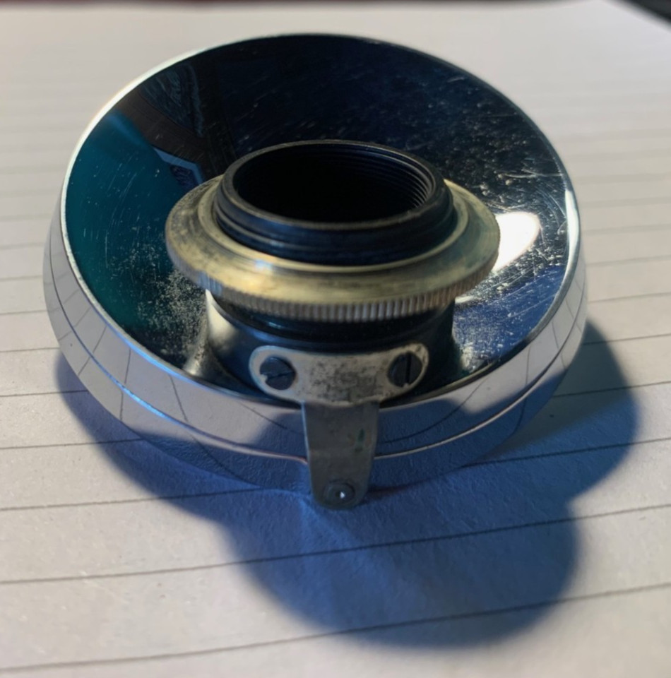 Vintage Microscope Triple Turret Objective Changer in Chrome - Unbranded