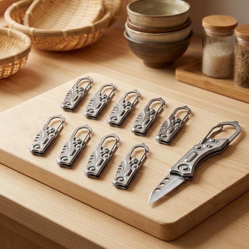 10PCS Stainless Steel Folding Knife Carving Knife Handcrafted Kitchen Tools